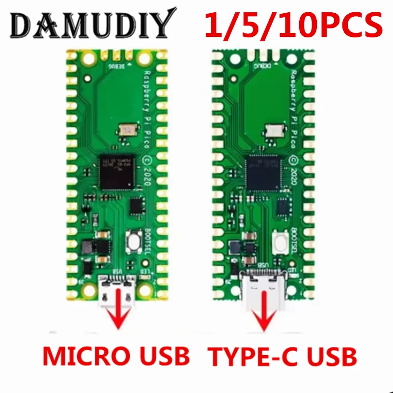 10pcs/Official Raspberry Pi Pico Board RP2040 Dual-Core 264KB ARM Low-Power Microcomputers High-Performance Cortex-M0+ Processor