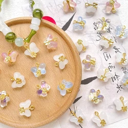 10 Pieces  Vintage Glass Butterfly Pendant  DIY Manufacturing Fashion Jewelry, Necklace, Bracelet, Ear Accessories Materials