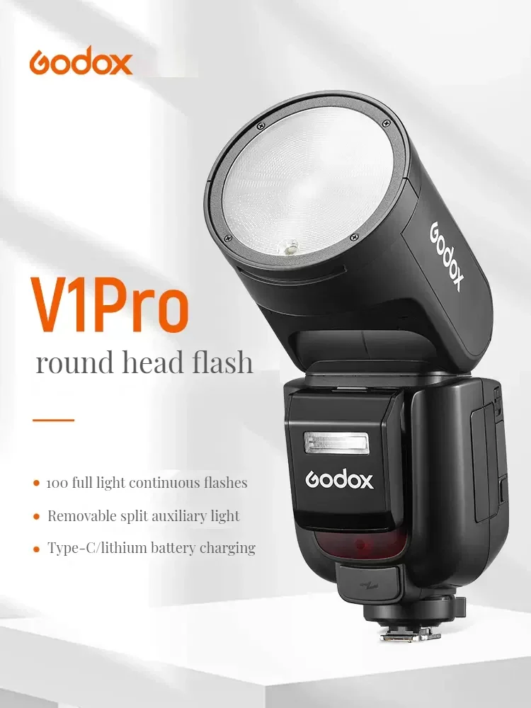 Godox V1 Pro V1Pro TTL Li-ion Round Head Camera Flash Wireless Transmission Speedlite Flash for Canon Nikon Sony Fuji Olympus