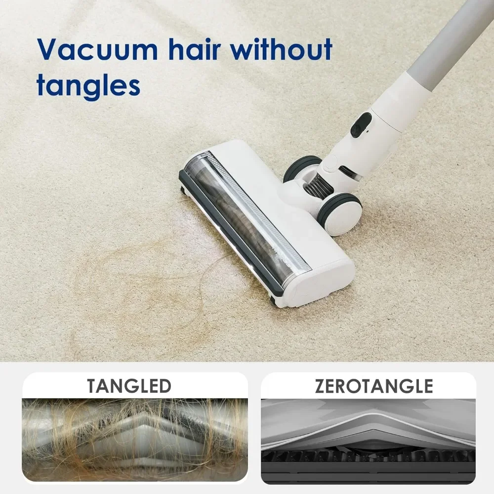 A11 Pet Cordless Stick Vacuum Cleaner, Lightweight with ZeroTangle Brush Powerful Handheld Vacuum for Hard Floor, Carpet and Pet