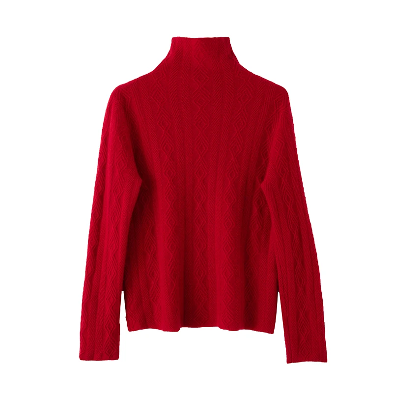 Fashion Women Turtleneck Pullover Sweater 100% Merino Wool Autumn Winter Warm Cashmere Knitwear Popular Female Clothing Tops ﻿