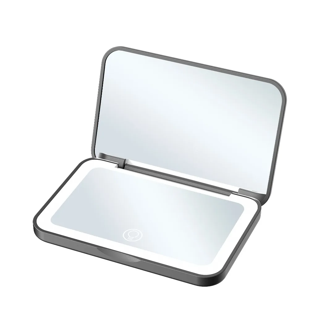 

Mini Folding Makeup Mirror Portable 3 Color Lighting Aesthetic Vanity Mirrors Dimmable Magnifying Cosmetic Mirror Makeup Tool