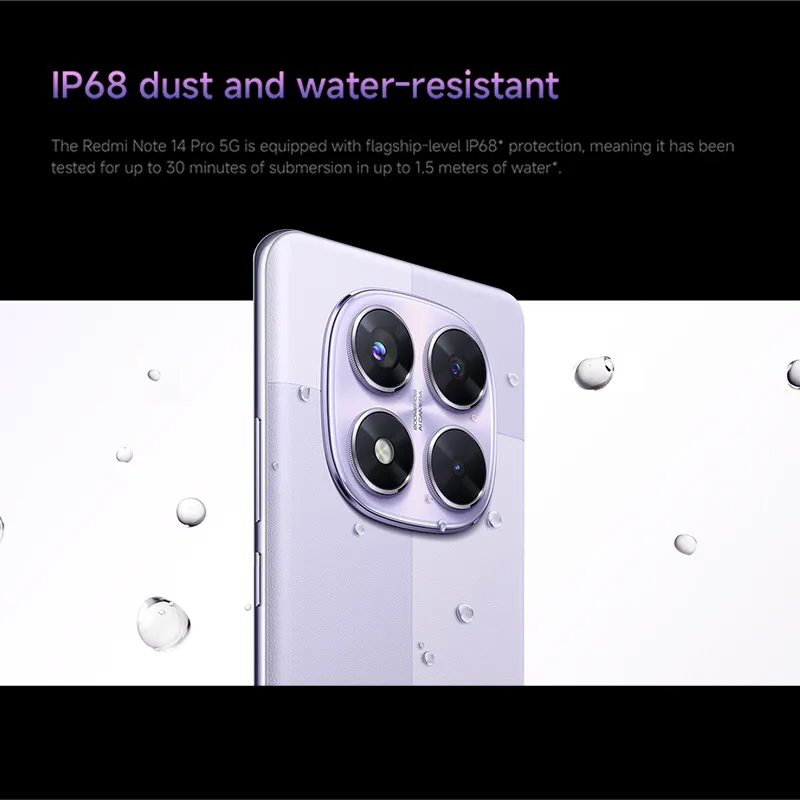 FR Warehouse Xiaomi Redmi Note 14 Pro 5G الهاتف الذكي الإصدار العالمي كاميرا MediaTek 200MP 5110mAh 45W الأبعاد 7300-Ultra CPU