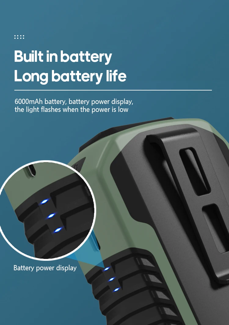 Kinscoter 6000 mAh hängender Hals-/Taillenventilator, USB-Mini-tragbarer wiederaufladbarer Ventilator für Outdoor-Camping, Wandern, Klettern, Laufen, Sport – Detail 10