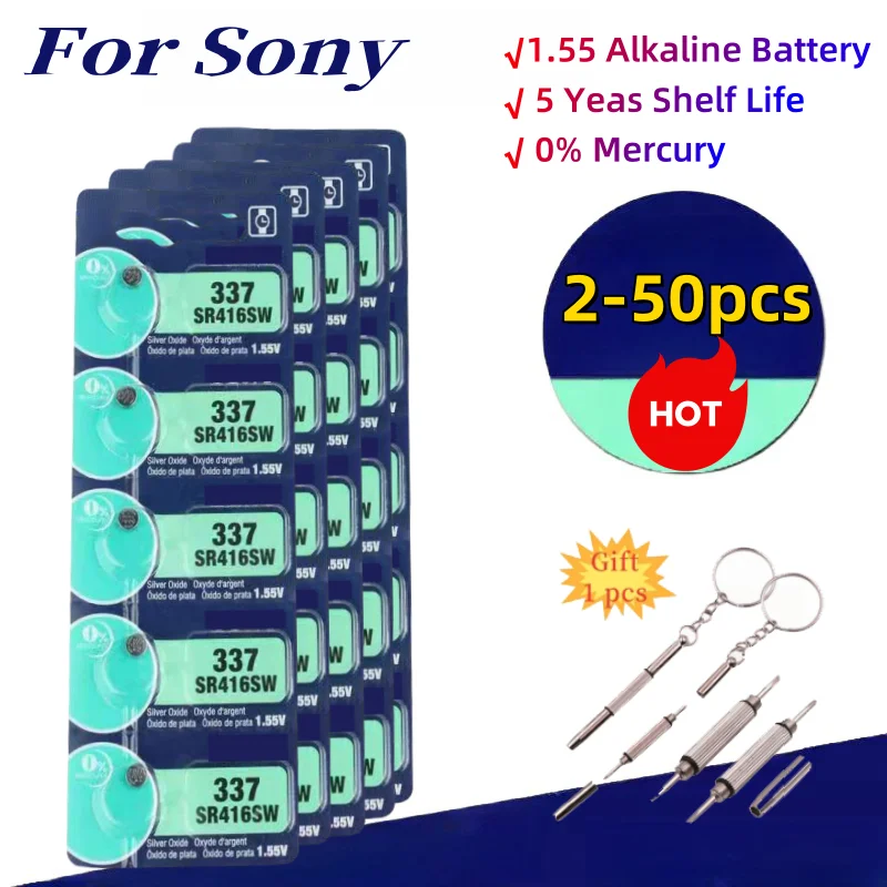 

337 SR416SW Battery 1.55V Button Cell Batteries for Watch Toys Remote Coin Batteries