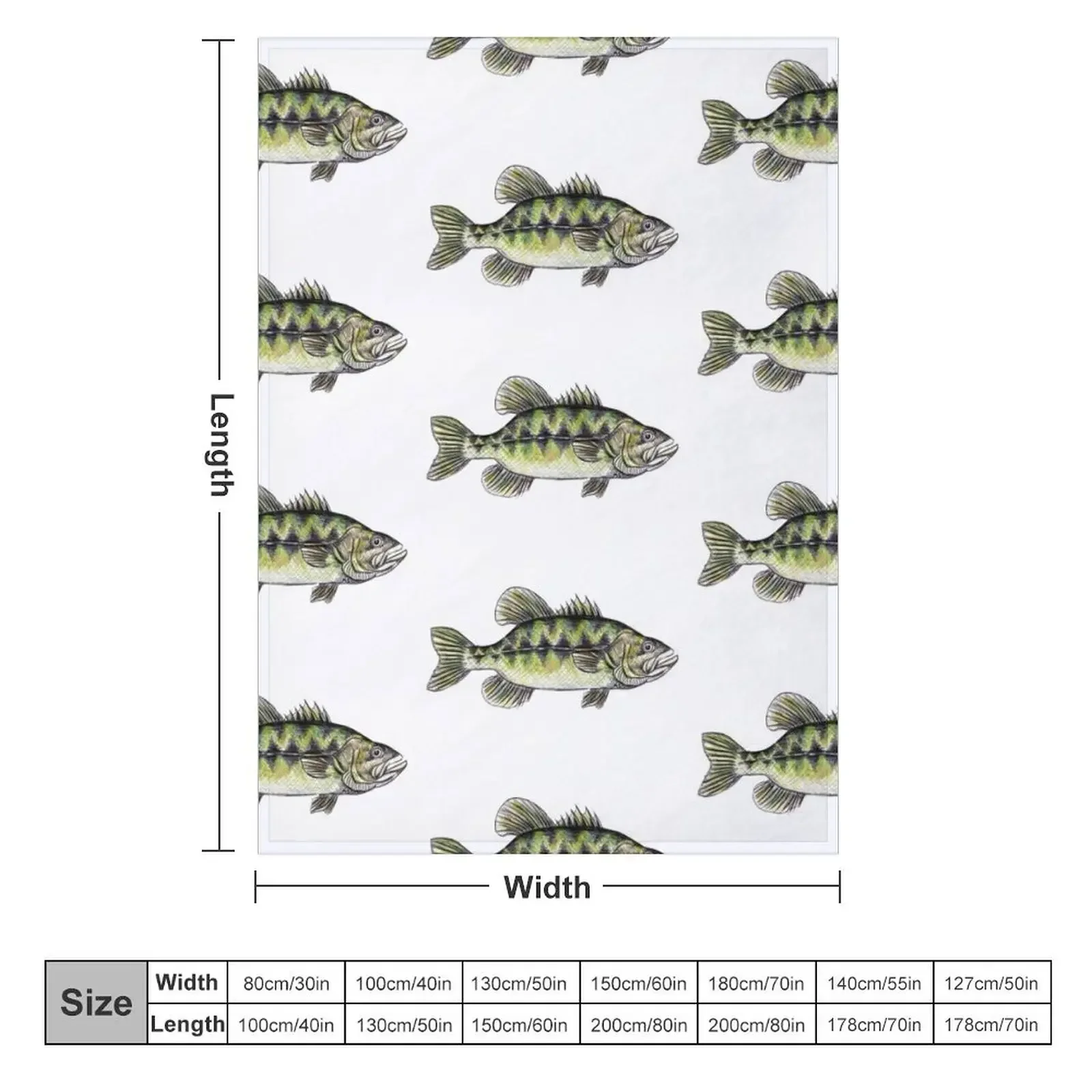 Largemouth Bass Fisherman Art Throw Blanket Loose halloween Furrys Flannels Blankets