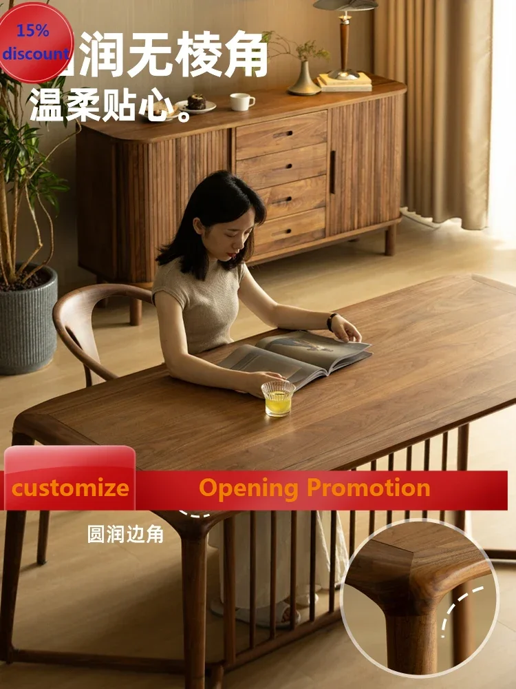 

North American black walnut desk, living room large long table, work table, office G1218
