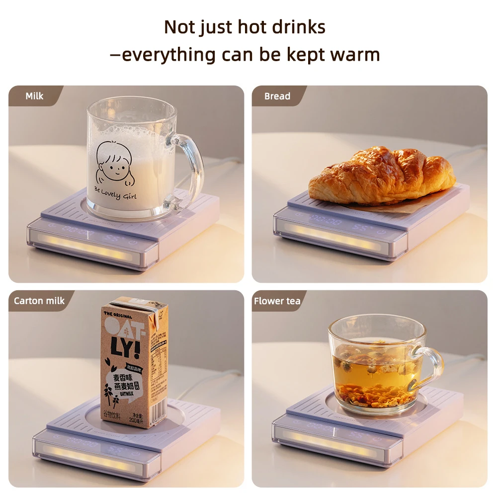 50 واط الكهربائية مدفأة القدح كوب سخان مع 4 والعتاد التحكم في درجة الحرارة لوح تسخين كوستر التدفئة للحليب القهوة مكتب المنزل 220 فولت