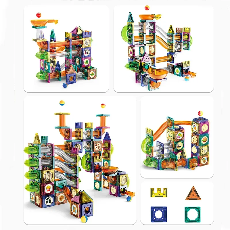 Bloques de construcción magnéticos para niños, bola deslizante, pieza magnética, ensamblaje intelectual, juegos de regalo, juego magnético para niñas, bricolaje