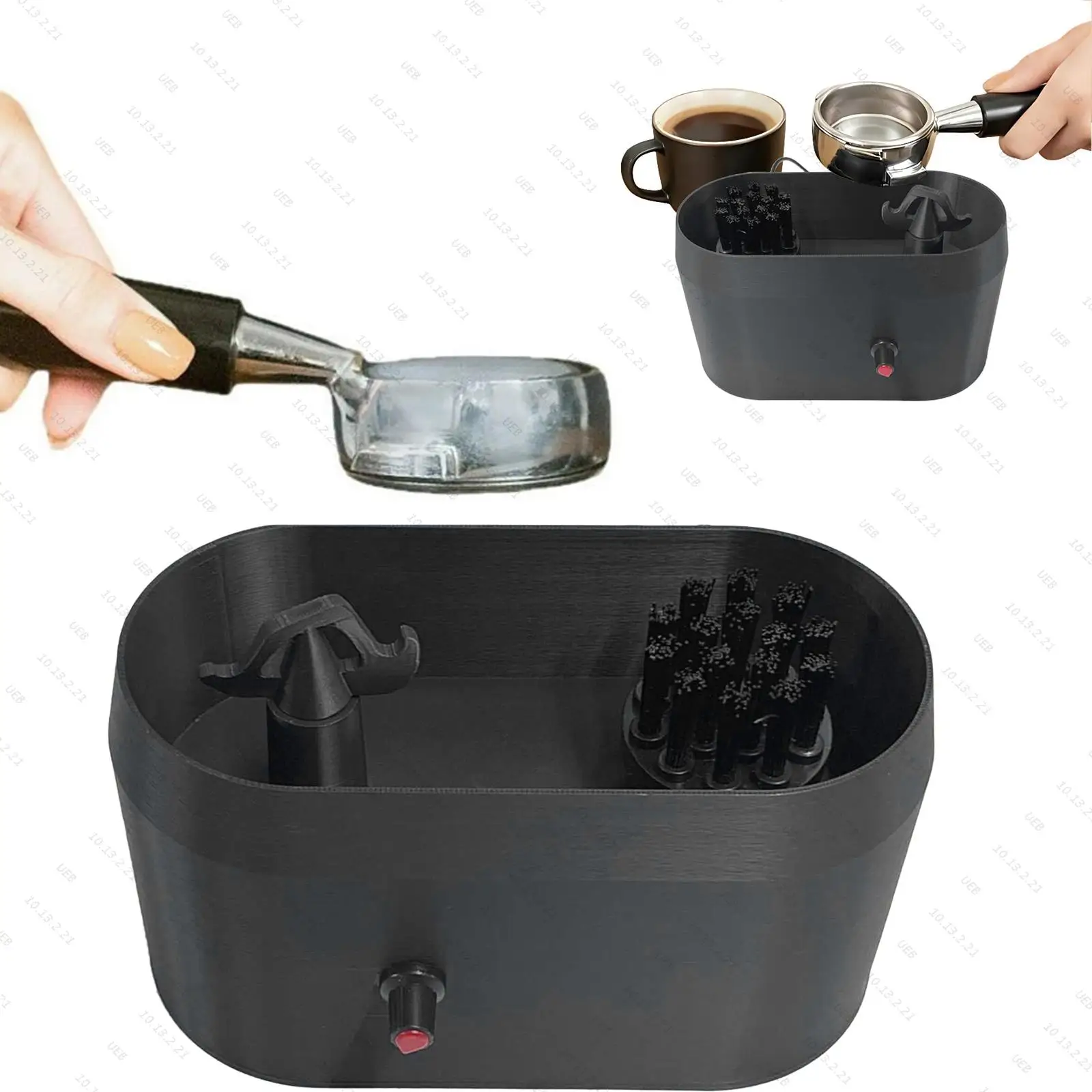 

Автоматический очиститель портафильтра с поддоном для сбора кофейной гущи, предотвращающий проливание, совместимый с кофемашинами 51/53/58 мм