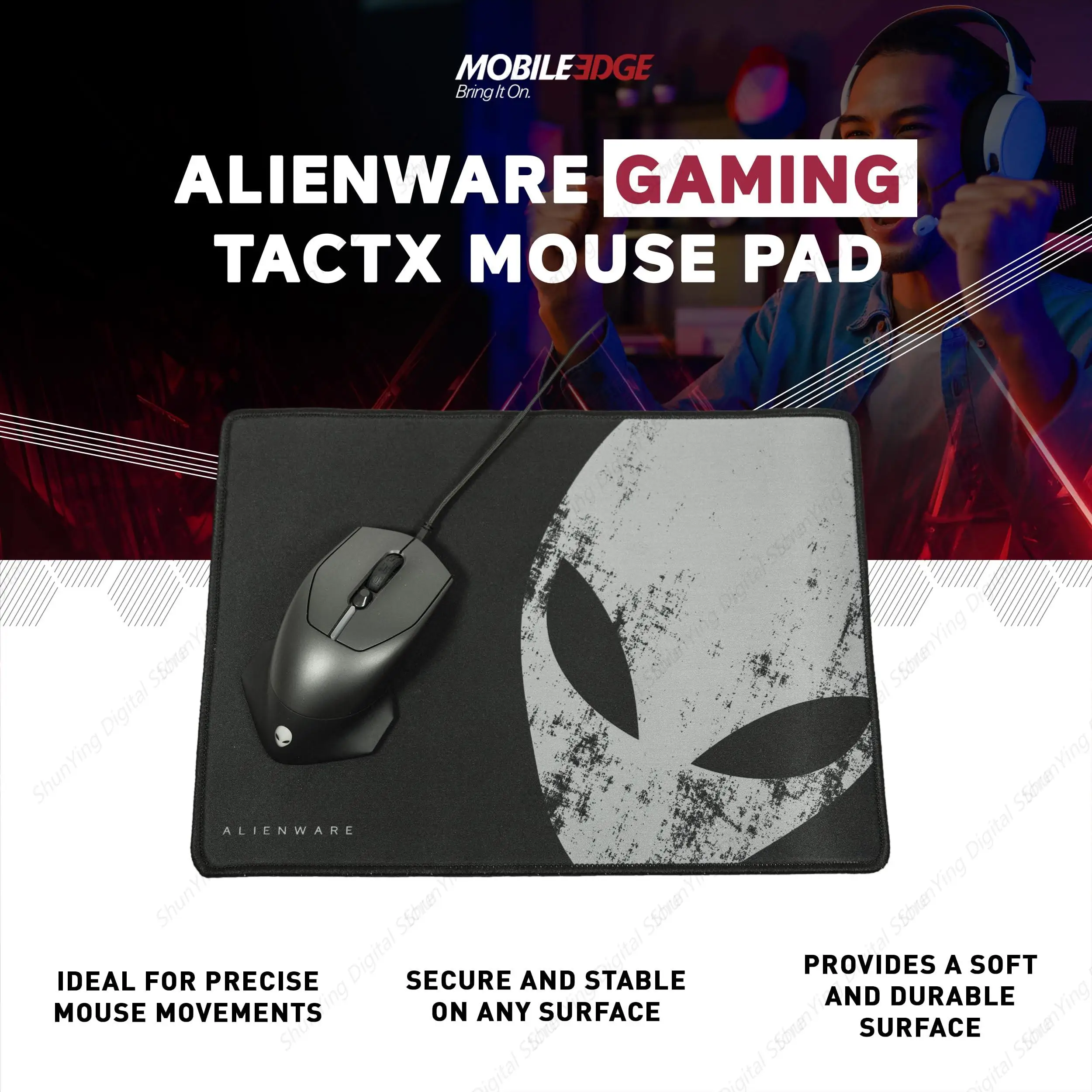 Alien Pattern Gaming Mouse Pad Suitable For Computers Desks Portable Rolled Up Anti Slip Rubber Durable Mouse Pad 18*22cm