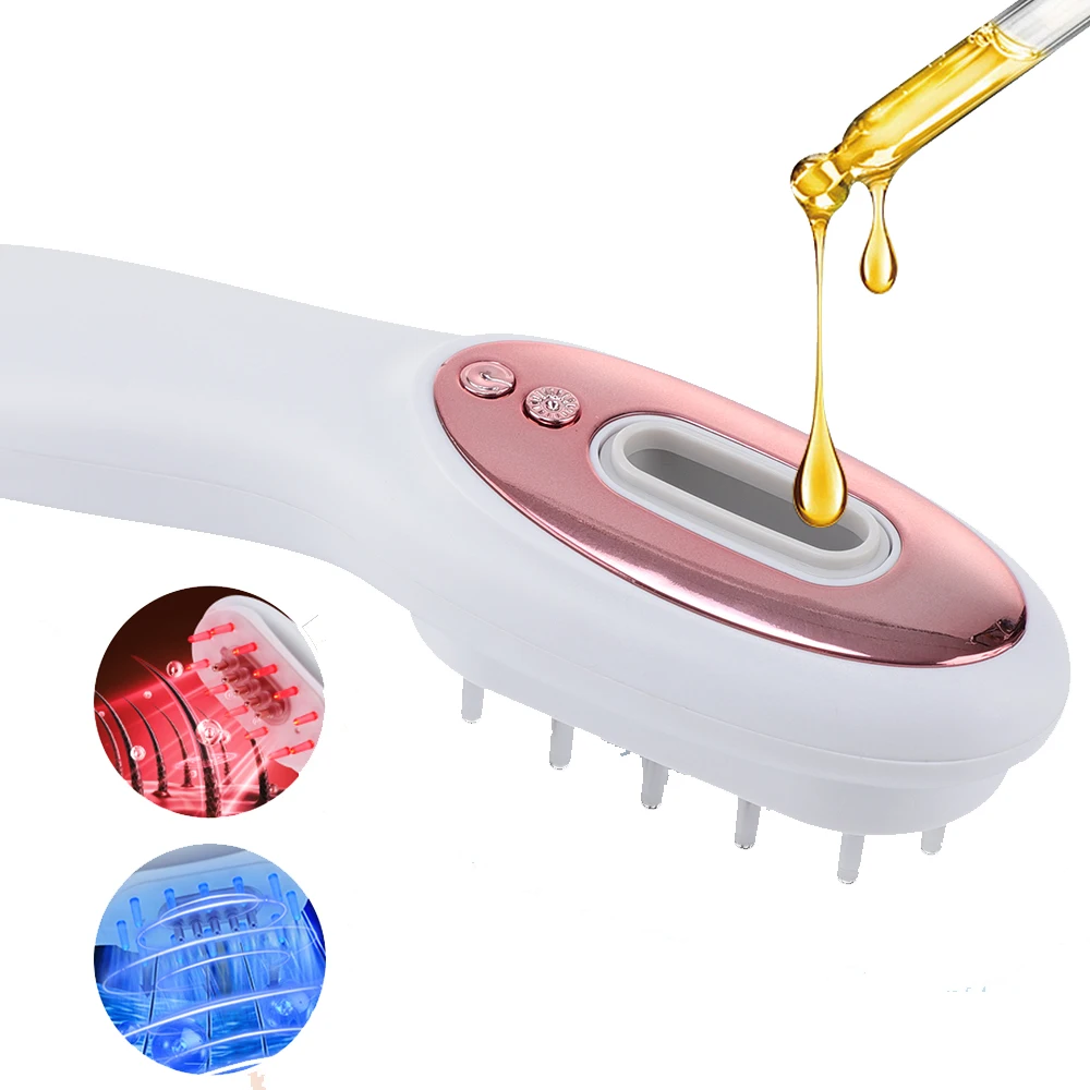 

Red Blue Light Therapy Electric Massage Comb Anti Hair Loss Vibration Head&Scalp Care Massager Hair Growth Applicator Oil Brush