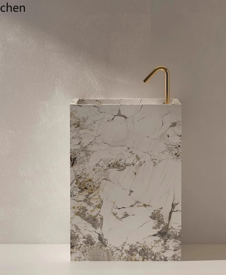 

YFY rock slab column basin integrated floor-to-ceiling hand wash basin villa bed and breakfast hotel wash table