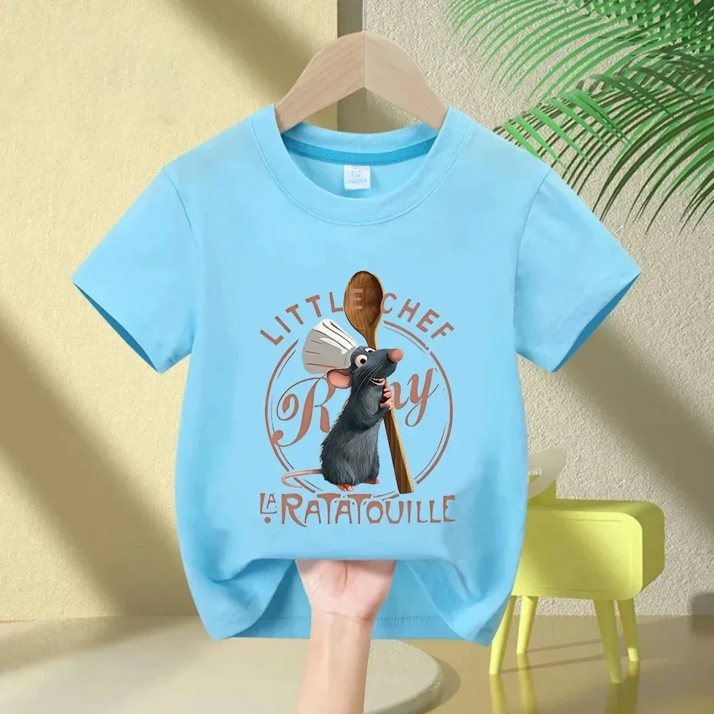 Little Chef Remy Ratatouille T-Shirt für Kinder, Sommer-T-Shirt aus Baumwolle mit Cartoon-Aufdruck – Detail 5