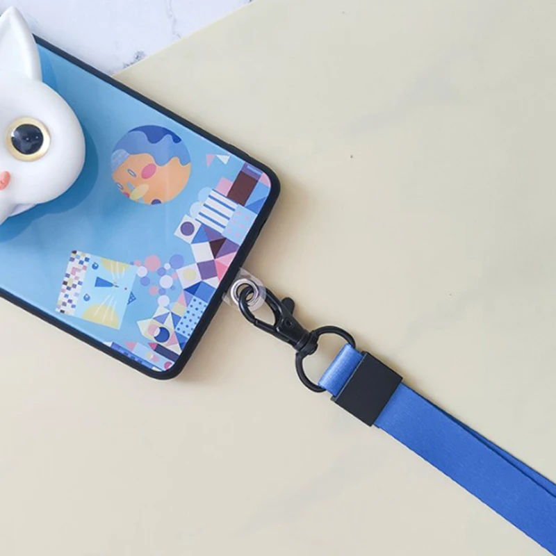 1pc Universal Mobile Phone Lanyard Card Hanging Rope Clip Replacement Detachable Multi Color Style Clip Snap Cord Rope Patch