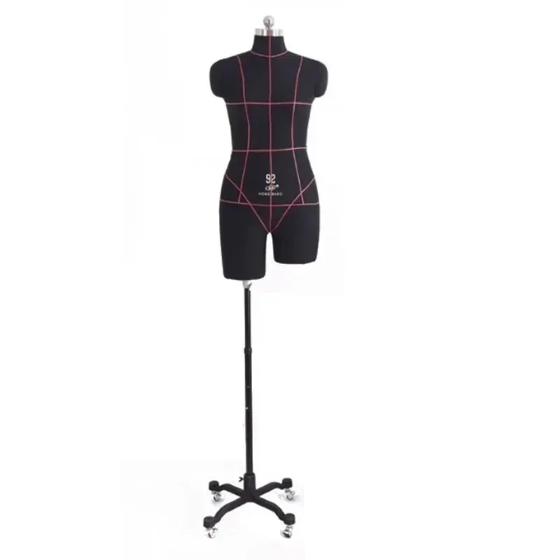 Cotton Cover Professional Level Sewing Mannequin PVC Body Can Be Pined Half-body Woman Dressmaker Mannequins Matel Base