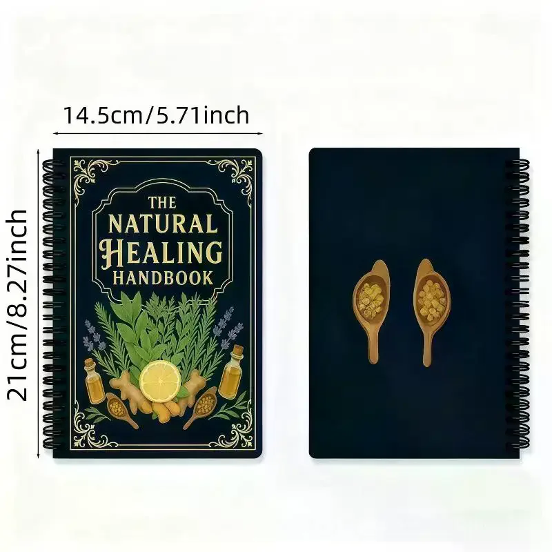 

Натуральный исцеляющий справочник в спиральной переплете с растительными средствами и рецептами для здоровья сердца, уровень сахара в крови, усиление фокуса