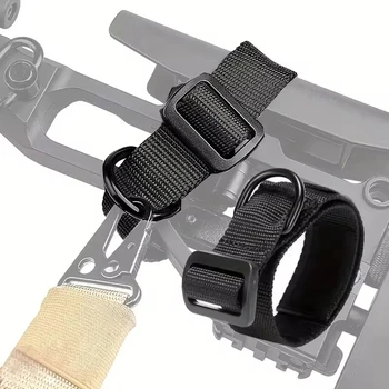 DIZETION Robuster taktischer Sling-Adapter mit D-Ring und multifunktionalem Nylongurt für Jagd- und Outdoor-Aktivitäten.