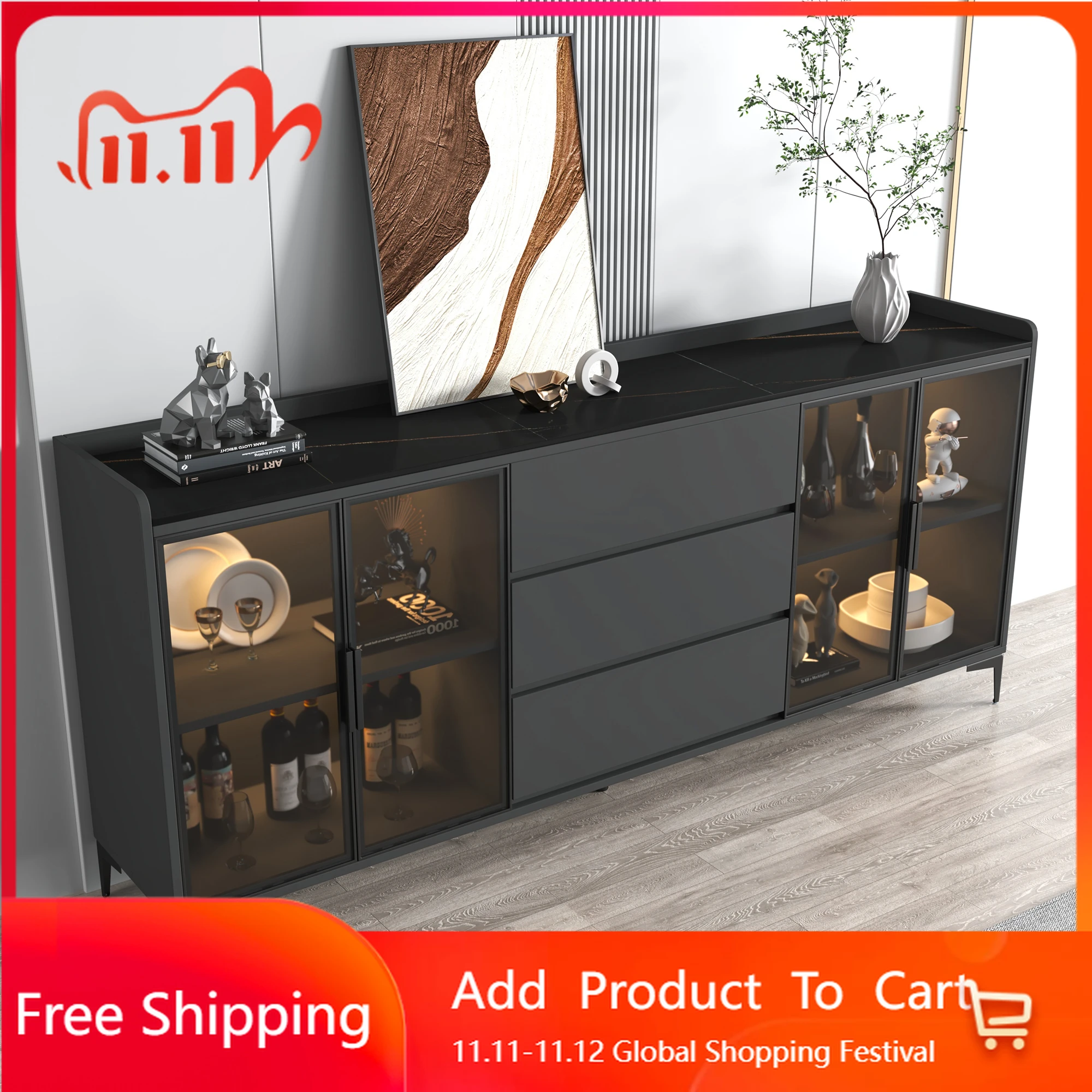 북유럽 선반 와인 캐비닛 모바일 거실 스토리지 럭셔리 바 캐비닛 나무 스탠딩 장식 Estante 가구 룸