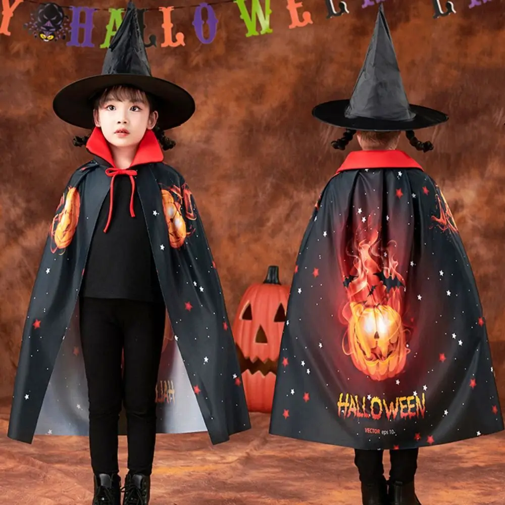 Lustiger Kapuzenumhang, Halloween-Umhang, mystische Neuheit, Zauberer-Umhang, Fantasy-Cosplay-Kostüm-Set für Jungen und Mädchen
