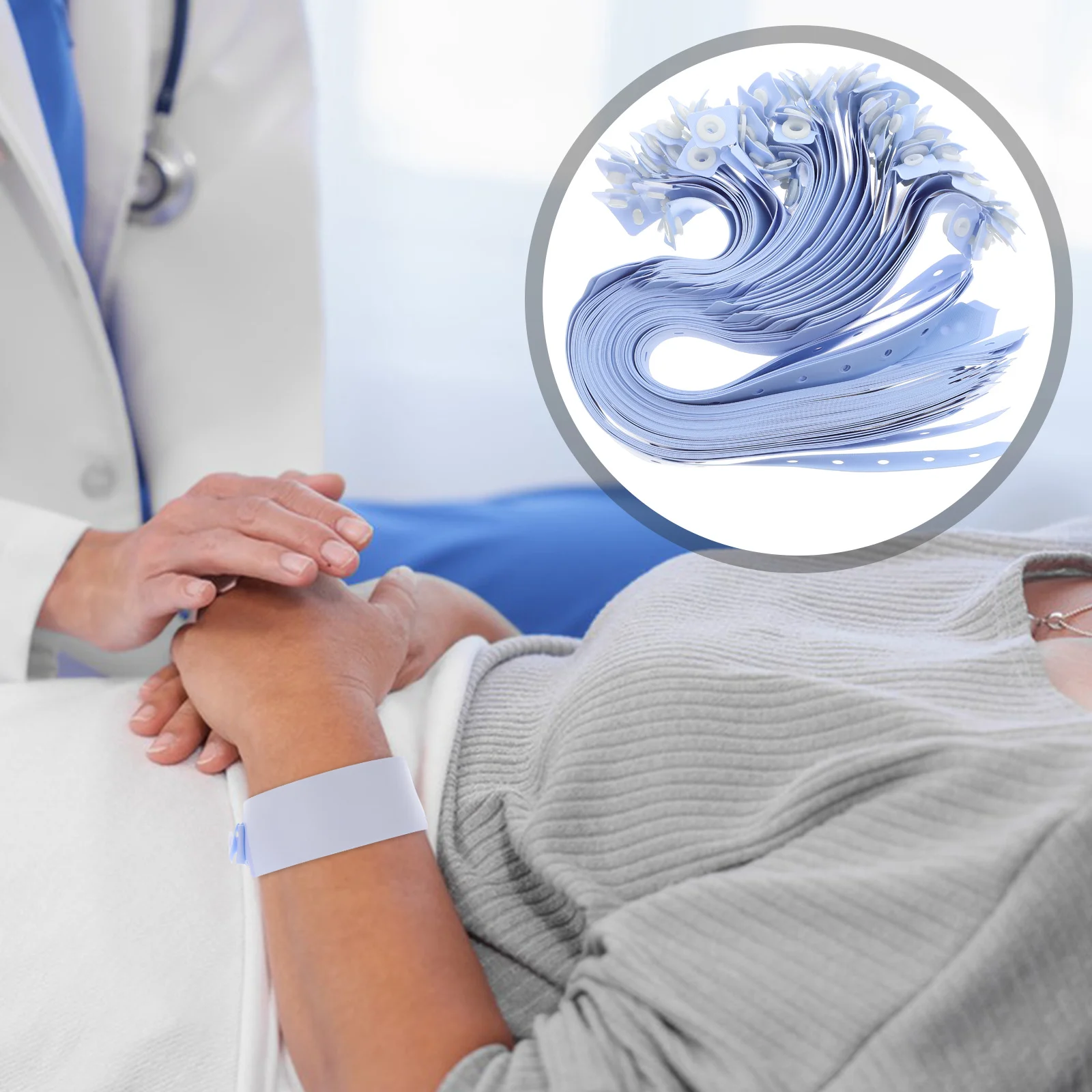 

100pcs Hospital Identification Bands Patient Id Wristbands Pvc Disposable Medical Writable Bracelets For Adults Elderly