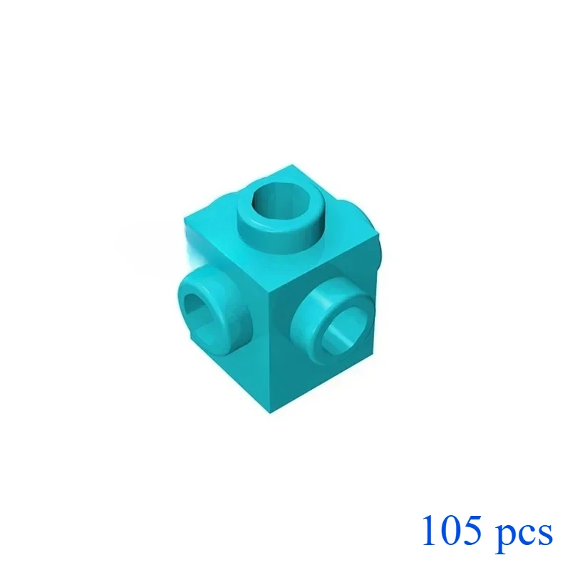 105ピース MOC 4733 改良版 1x1 ビルディングブロックキット、四面ネイルブロック粒子パズル DIY おもちゃ 子供のクリスマスプレゼント