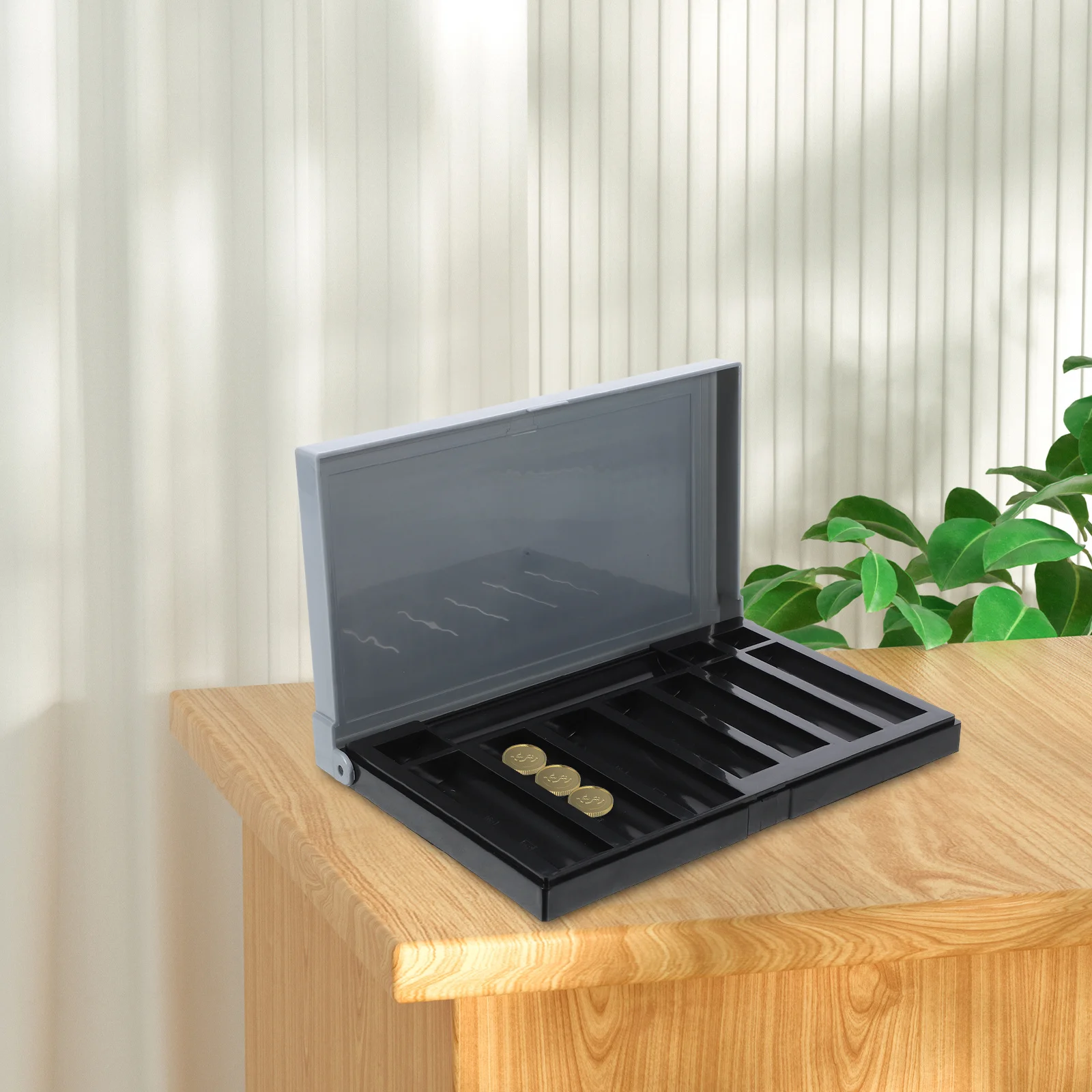 Household Coin Case Pe Material Fine Craftsmanship Long-Term Use Cashier Gift Multi-Grid Storage Box Wear-Resistant