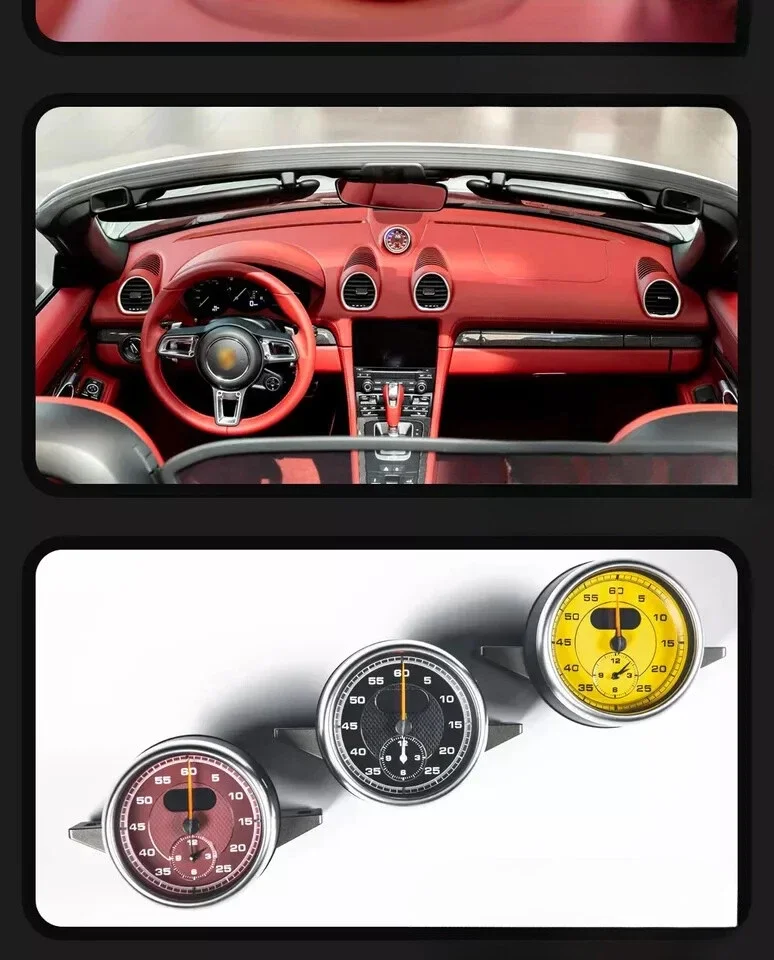 Sport Chrono Stopwatch For Porsche 718 982 Cayman Boxster 2016-2023 Dashboard Center Clock Compass Car Interior Accessories