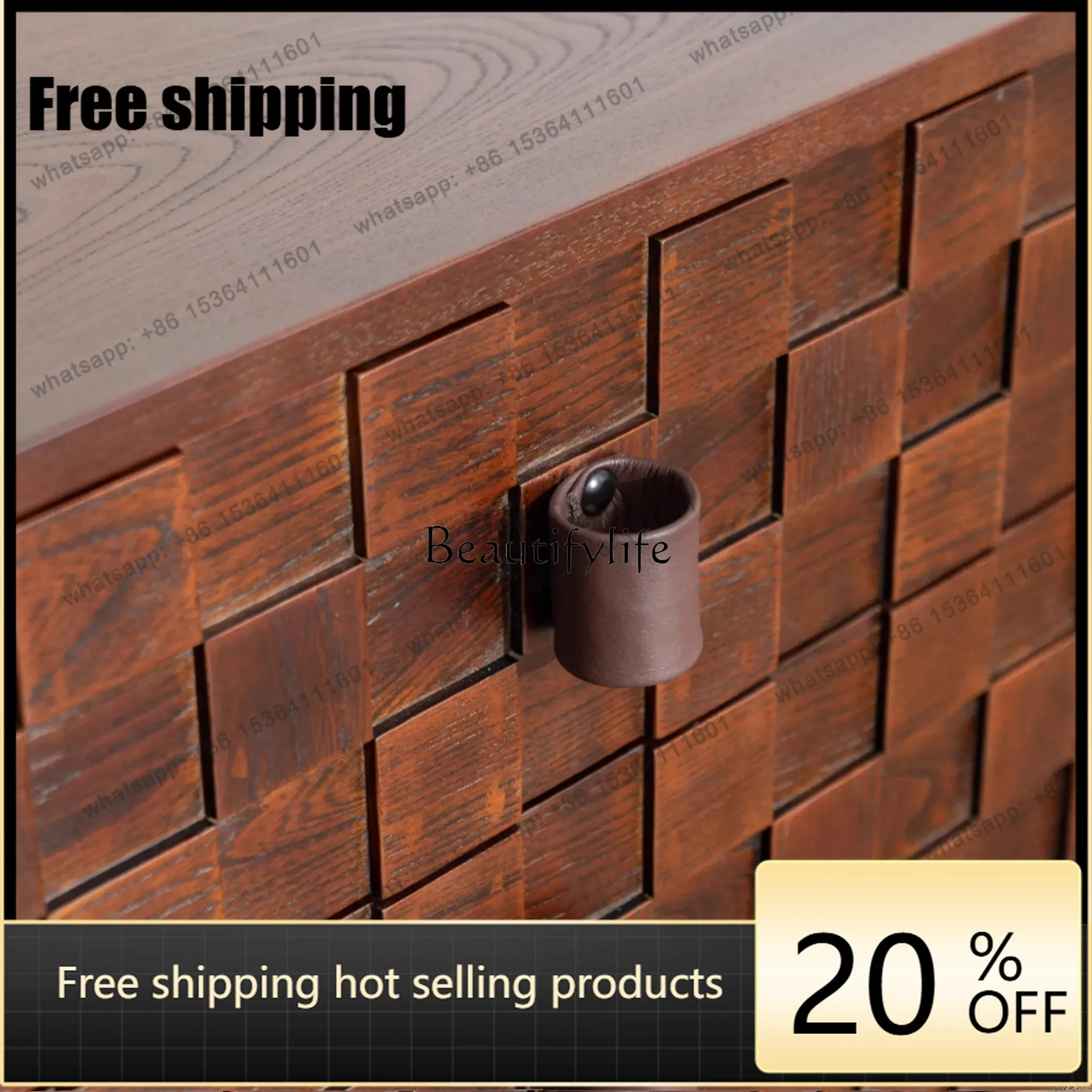 Factory DirectMedieval solid wood six-chest cabinet living room bedroom home retro dining side cabinet