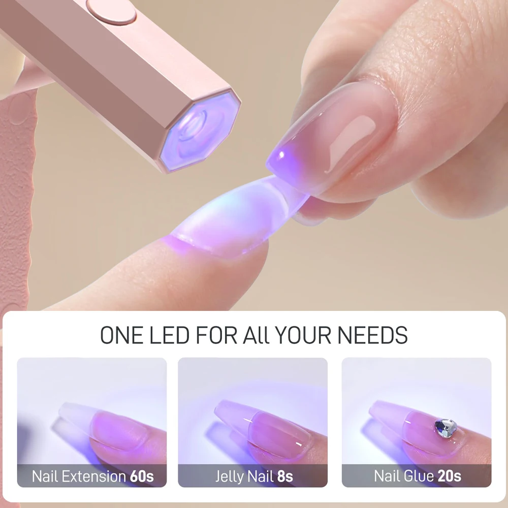 Mini UV Nail Light - Timers & Adjustable Stand Handheld Nail Lamp for Gel Nails Rechargeable Nail Dryer Flash Curing for Glue