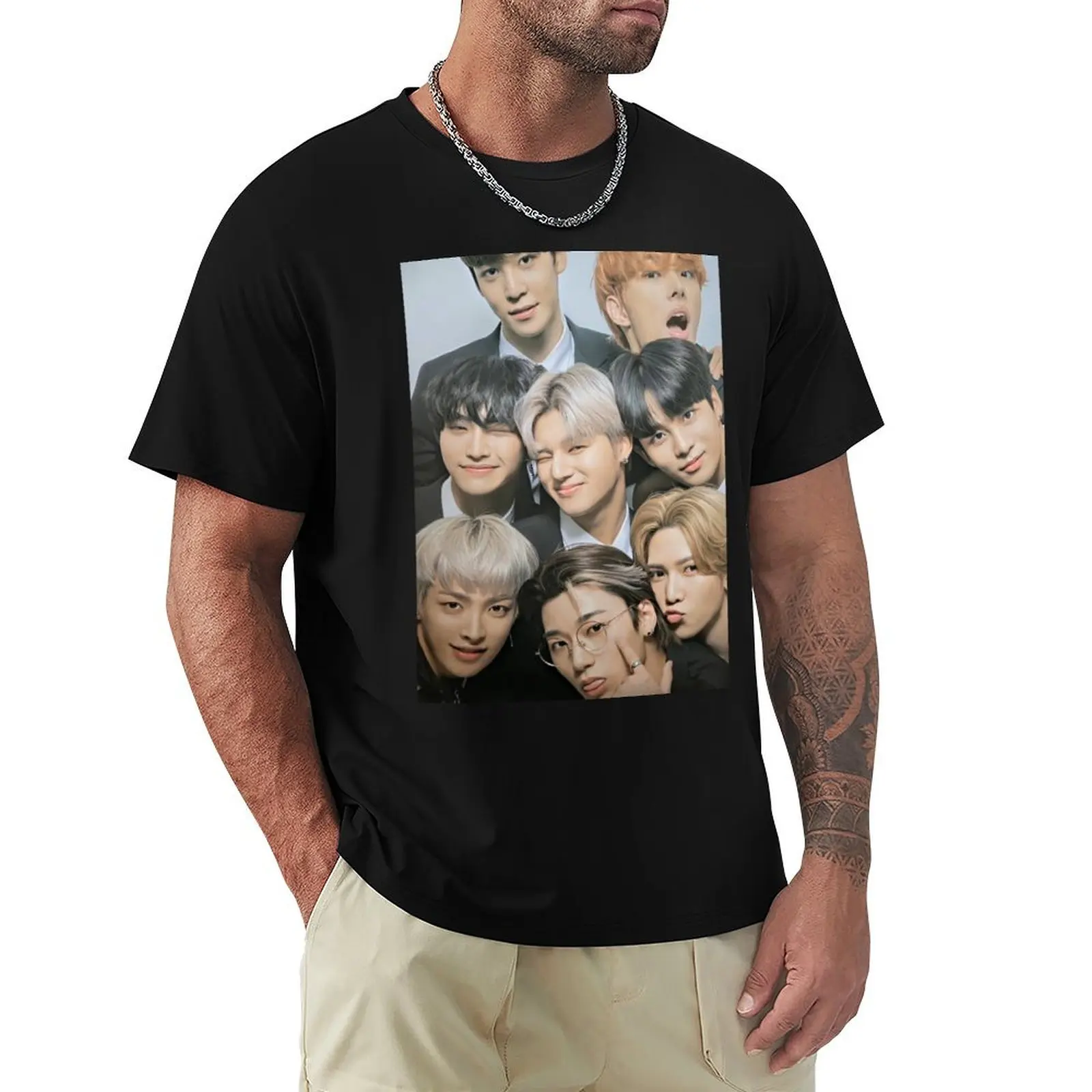 

Ateez group poster T-Shirt sublime oversized graphic tee plain black t shirts men