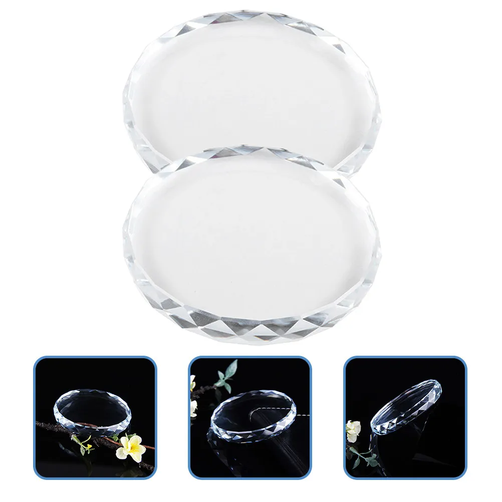 

2Pcs Nail Art Palettes Color Mixing Pallet Premium Crystal Glass Smooth Surface Easy Clean Manicure Mixing Plate for Nail Polish