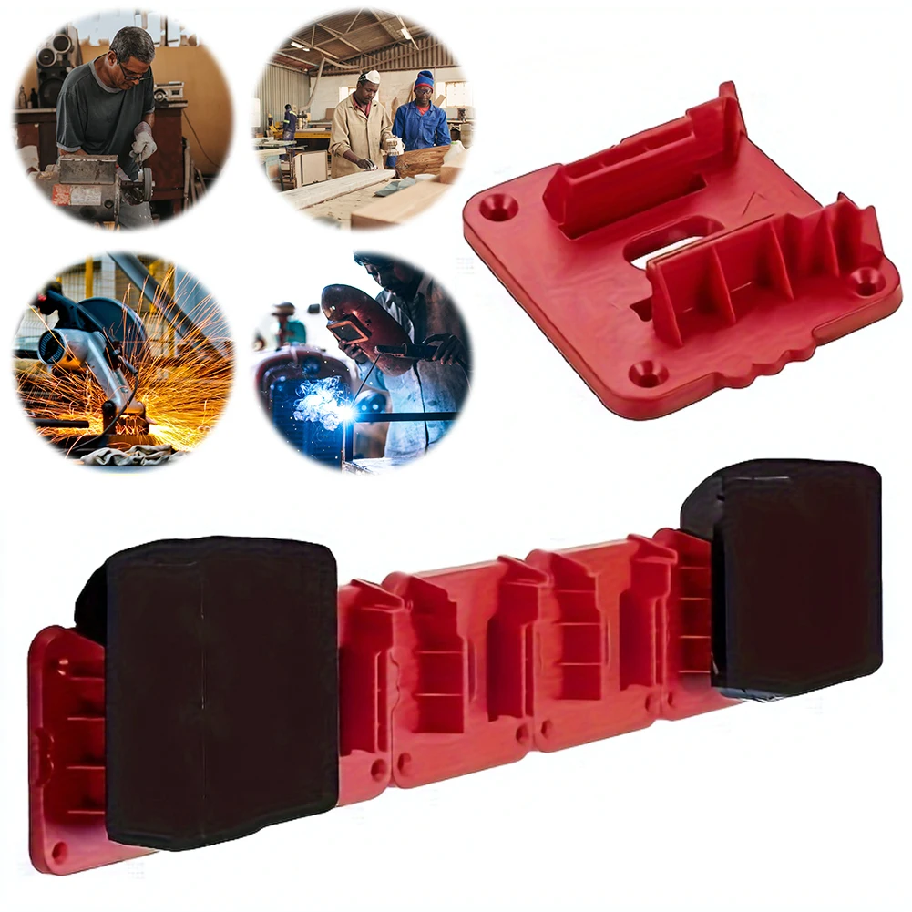 

5pcs Battery Holder for Milwaukee M18 18V Lithium Battery Wall Mount Battery Storage Holder for Work Van Shelf Toolbox