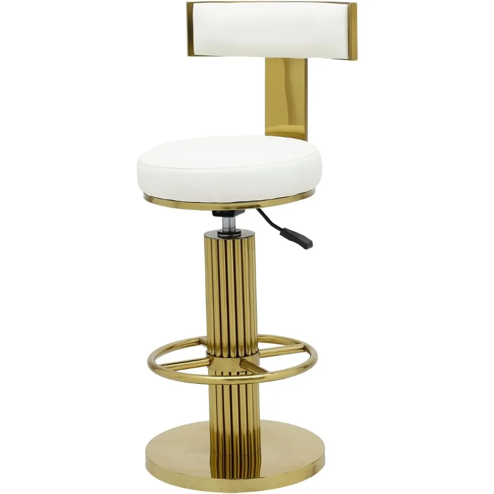 

Counter Height Bar Stools with Back,Modern Adjustable Height Barstools Swivel Bar Chairs with Steel Legs and Comfortable Cushion