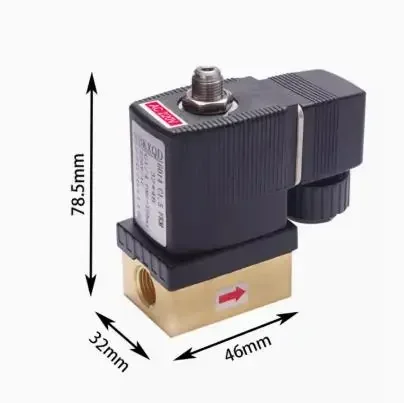 Baode-Compresseur d'air pneumatique à action directe, vanne électromagnétique, 2 positions, 3 voies, longueur 32 x largeur 46, 6014 C, 2mm