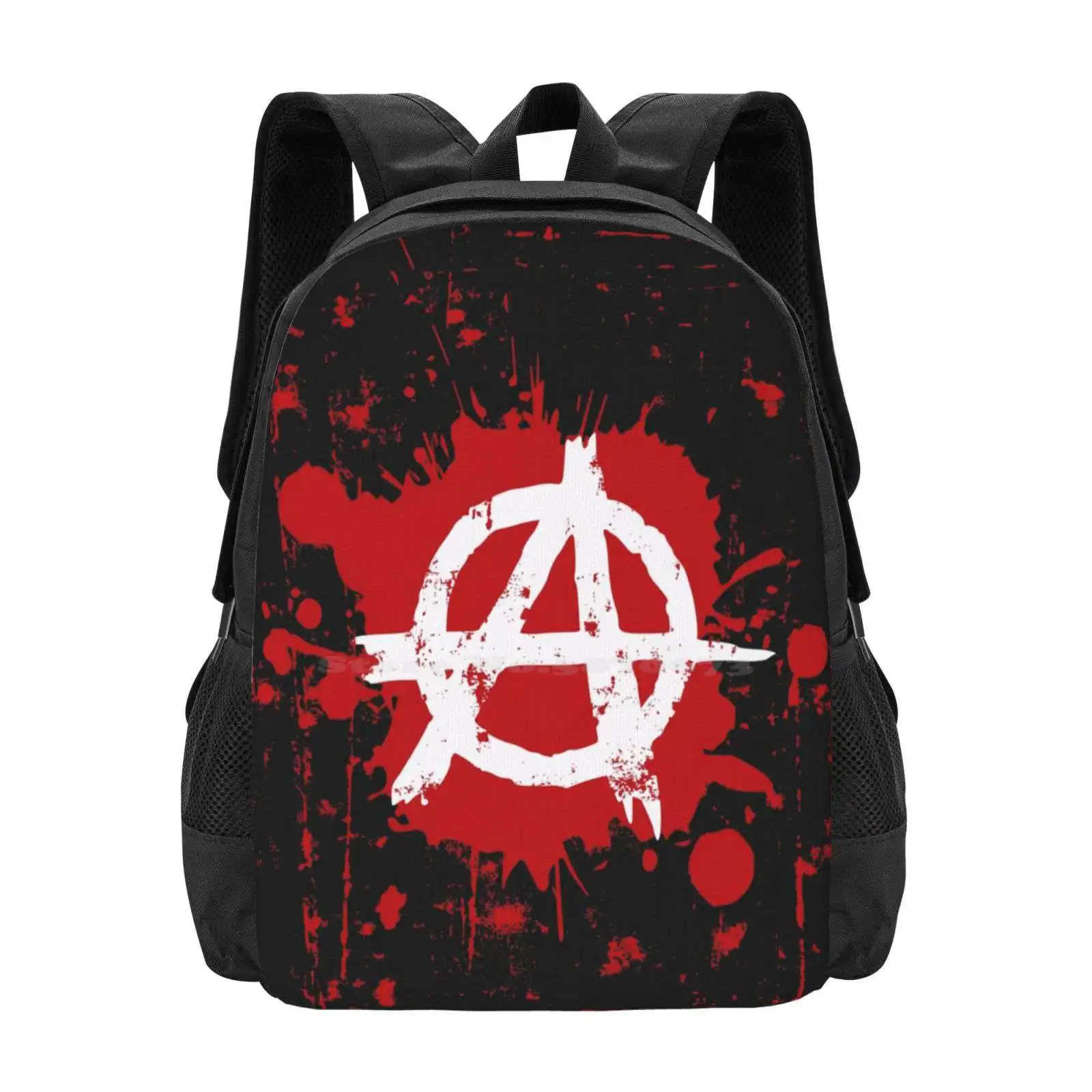 Anarchy Pattern Design Bagpack School Bags Anarchy Punks And Roll Rebellion Gothic Blood Squat