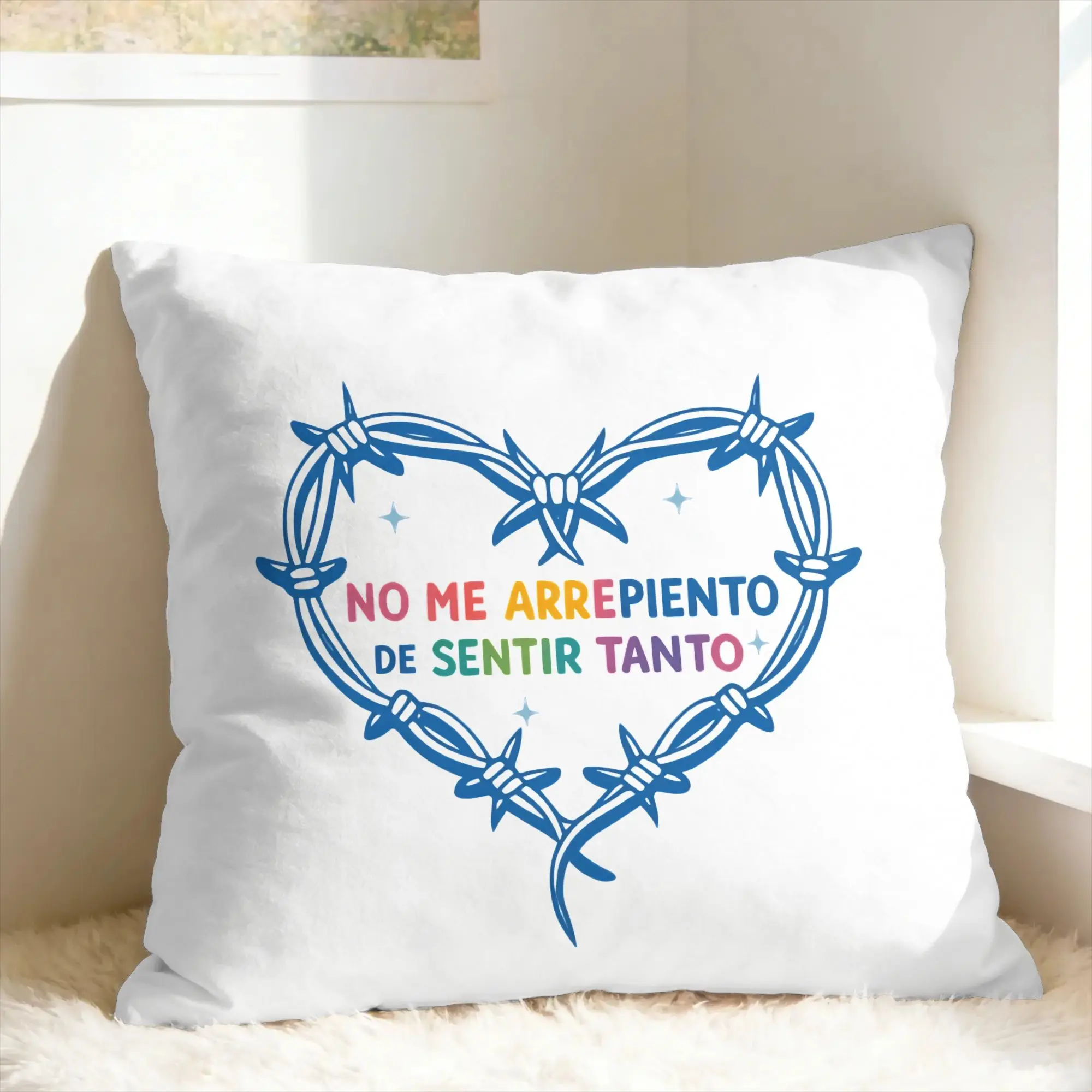 No Me Arrepiento De Sentir Tanto Karols G Pillow Case  Design Pillow Cover Funny Cushion Cover For Sofa Home Decor