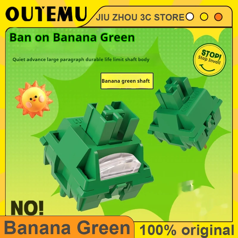 

OUTEMU банановый зеленый переключатель, бесшумный переключатель, 5-контактные переключатели, механическая клавиатура, игровая клавиатура для ПК, индивидуальный переключатель, подарки