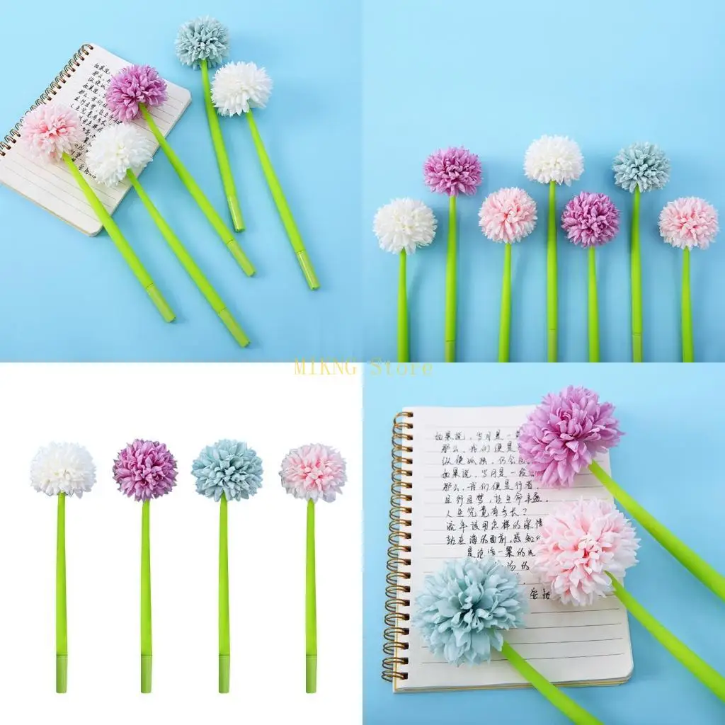 

Pack of 4 Novelty Flower Gel Pens Black Refillable Rollerball Pen 0.5mm Refill for Students Teens Novelty Pens best sale