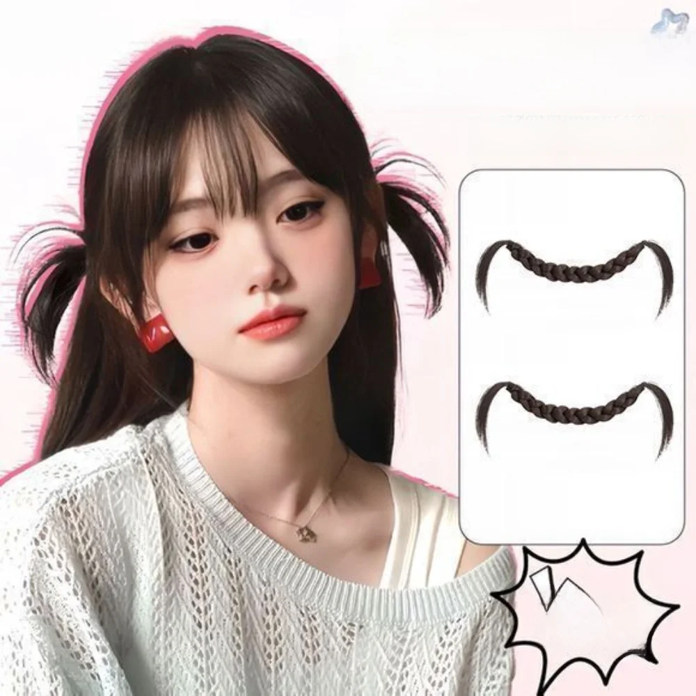 

New Synthetic Braided Hair Extension Wide Twist Drooping Ears Wig Hair Clip Hair Bands Fluffy Braided Headband Wig Women