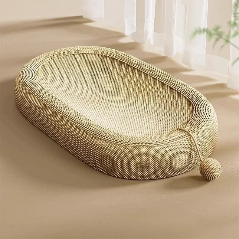 Imagem -03 - Oval Cat Coçar Board Weave Coçar Almofadas Mastigar Mordida Brinquedo Mobiliário Doméstico Pet Pet Bed Nest