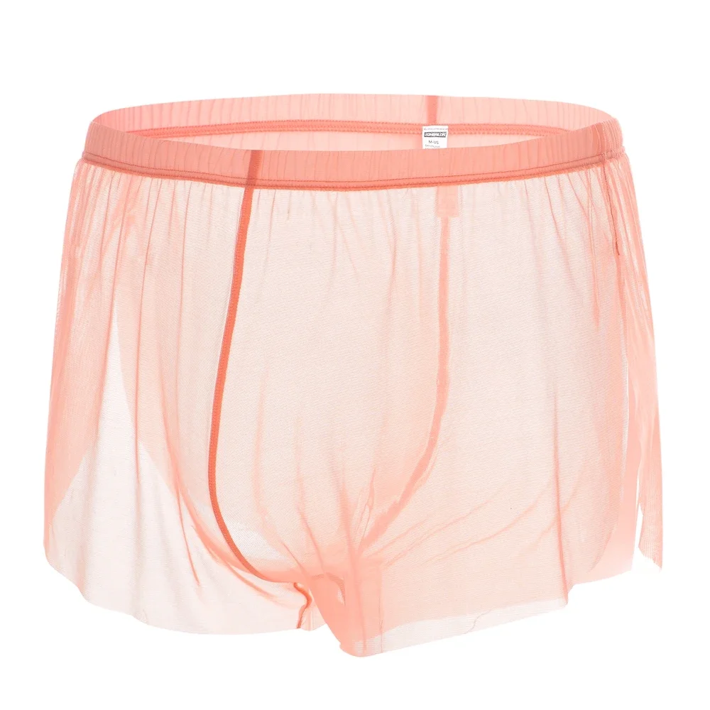 Jinshi Men's Sexy See Through Boxers Sheer Breathable Trunks Comfort Fit Underpants For Men