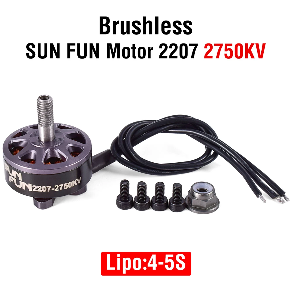 1/4pcs dys SUN FUN SF 2207 1750KV 2450KV 2750KV CW Thread FPV Racing Brushless Motor For RC Drone Quadcopter Spare Parts