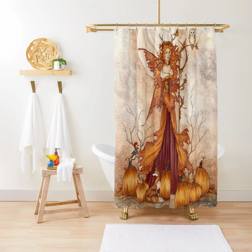 

Pumpkin Queen Shower Curtain Waterproof Shower Window Luxury Bathroom Shower Anti-Mold Waterproof Curtain