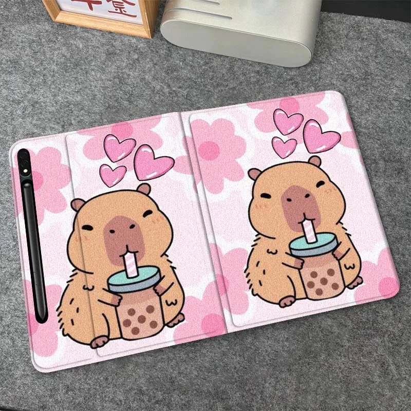 

Cute Bear Bubble Tea Gift For Samsung Galaxy Tab S6 S7 S8 S9 S10 FE Plus Lite Soft Flexible Support Tablet Case