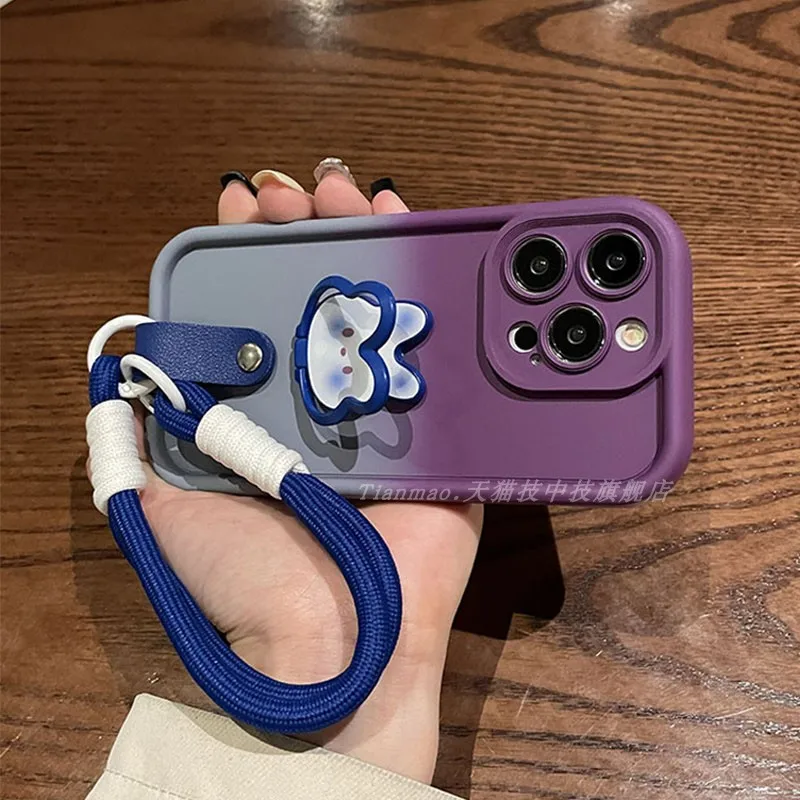 

Градиентная фоторамка, фиолетовая, серая подставка с кроликом, ремешок-тоут для Apple 14promax, чехол для телефона iphone14/12/13pro, силиконовый 8/xr/xsmax