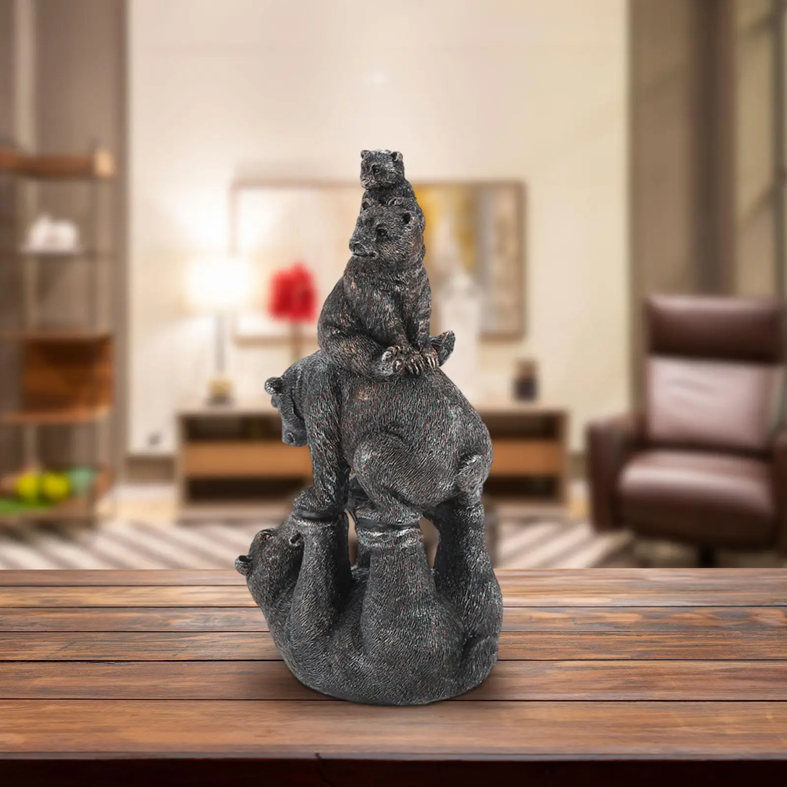 Black Bear Figurine Sculpture Weatherproof,Collection,Black Bear Decor Statue for Bedroom Cabin Kitchen Decor Desk Home Decor