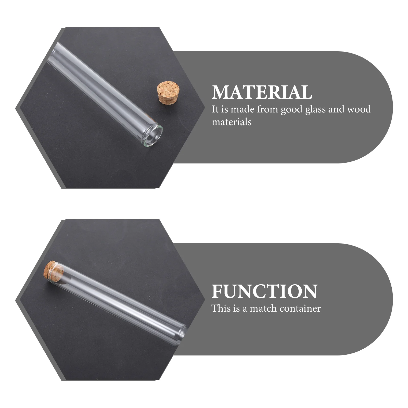 

10Pcs Glass Match Storage Jar Portable Glass Test Tube Container for Home Decor Kitchen Coffee Shop Test Tubes