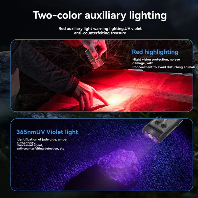 AAAEL-V30 Flashlight LED Keychain Light Keychain Light Camping Fishing Torch Emergency