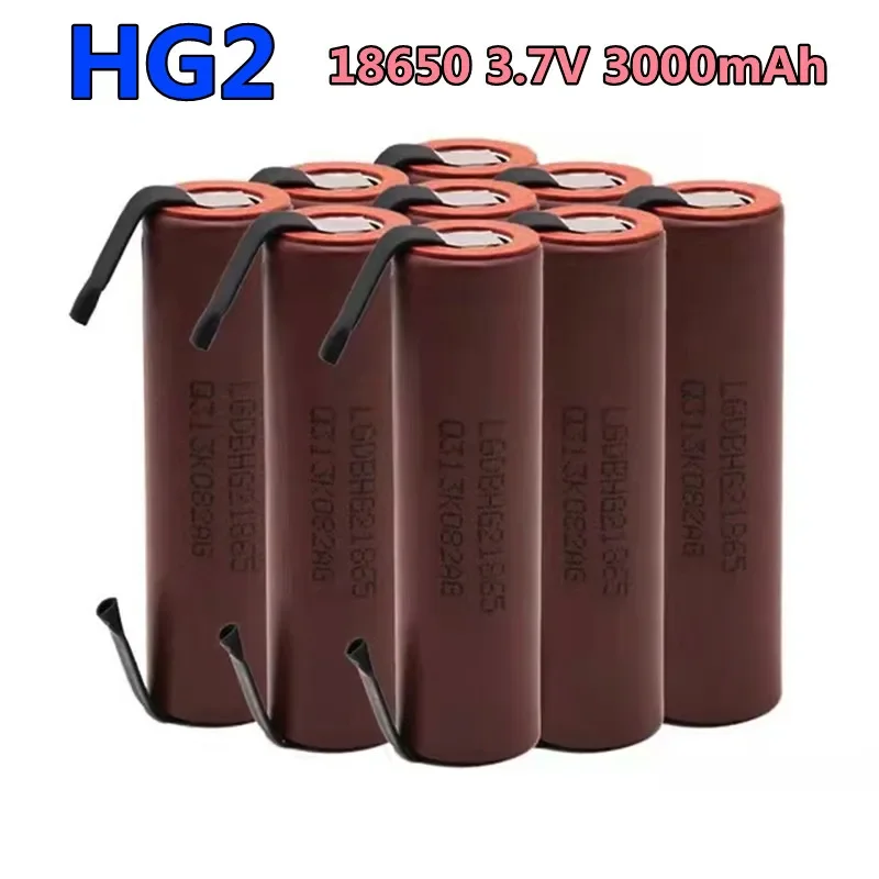 100% Original.18650 Rechargeable Lithium Battery. Spot Welding. HG2.3.7 V.3000 mAh. Application Of Advanced Toys, Flashlights,